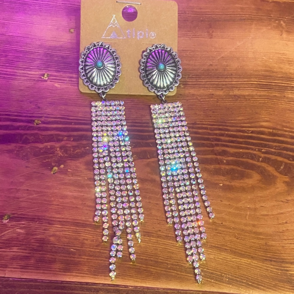 Silver and Turquoise Dangle Earrings